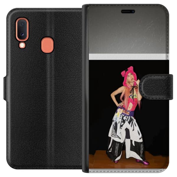 Kompatibel Tegnebogsetui til Samsung Galaxy A20e KATSEYE rosa modeporträtt