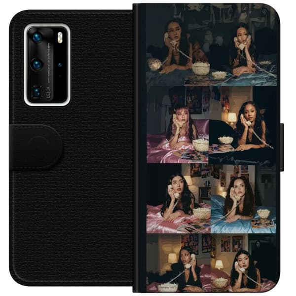 Kompatibel Tegnebogsetui til Huawei P40 Pro KATSEYE retro telefoncollage