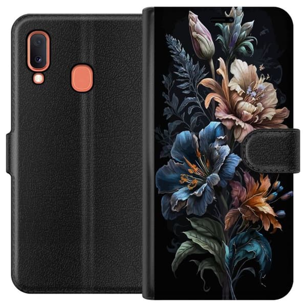 Kompatibelt Plånboksfodral till Samsung Galaxy A20e Blommor