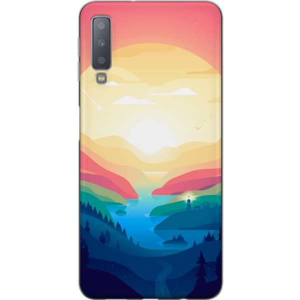 Kompatibelt Mobildeksel til Samsung Galaxy A7 (2018) Rosa horisont