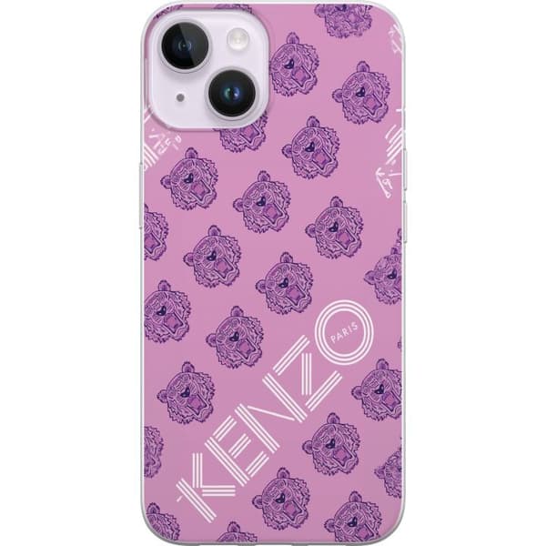 Kompatibelt Mobildeksel til Apple iPhone 15 Plus Trendy tigermotiv i rosa design
