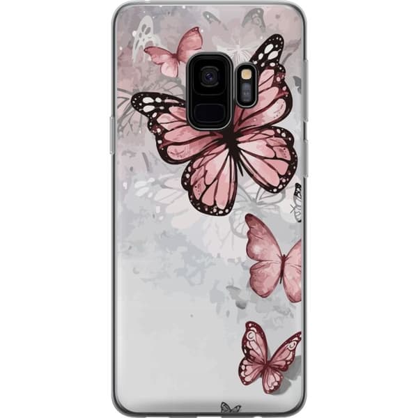Kompatibelt Mobildeksel til Samsung Galaxy S9 rosa sommerfugler