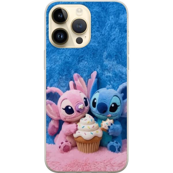 Kompatibelt Mobildeksel til Apple iPhone 15 Pro Max Søte blå og rosa figurer med stor cupcake og strøssel