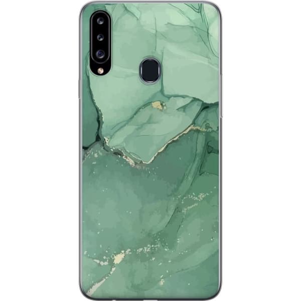 Kompatibelt Mobilskal till Samsung Galaxy A20s Grön marmor