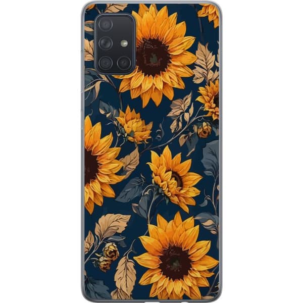 Kompatibelt Mobilskal till Samsung Galaxy A71 Solrosor