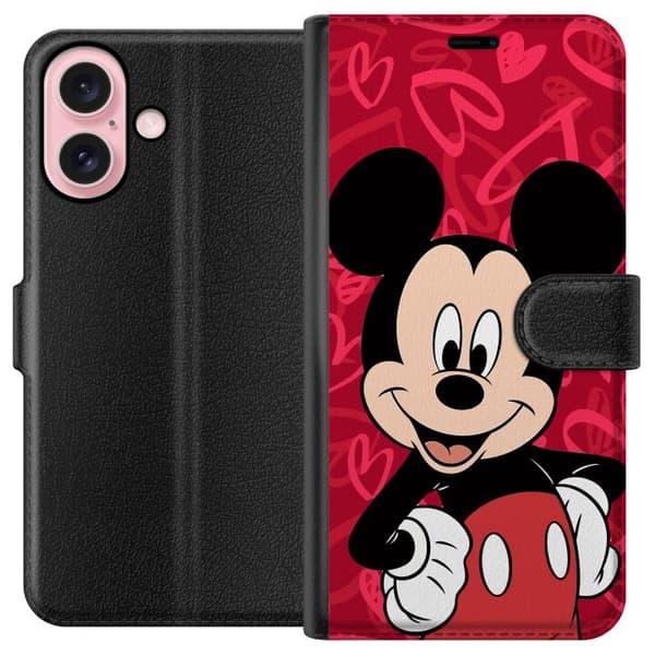 Kompatibel Tegnebogsetui til Apple iPhone 16 Minnie Mus
