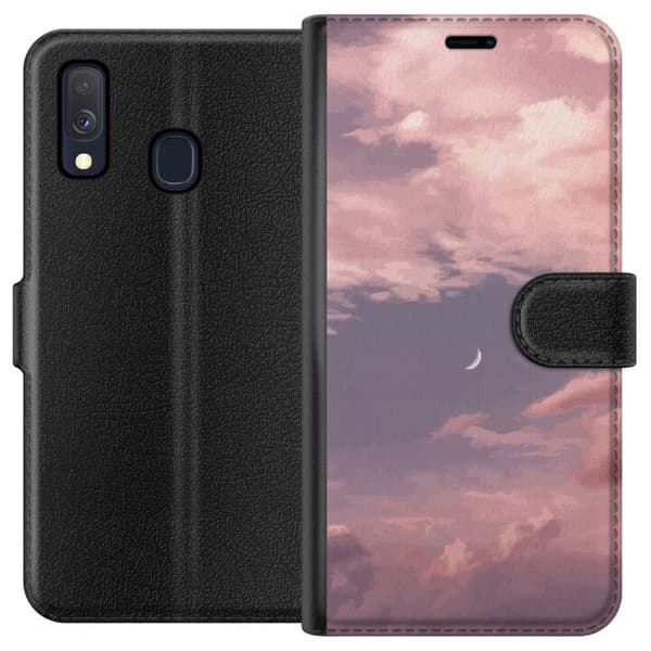 Kompatibelt Plånboksfodral till Samsung Galaxy A40 Rosa himmel