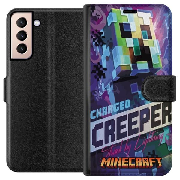 Kompatibelt Lommeboketui til Samsung Galaxy S21 Minecraft