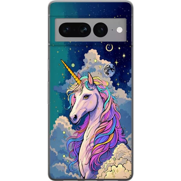Kompatibelt Mobildeksel til Google Pixel 7 Pro Färgstark enhörning i stjärnhimmel