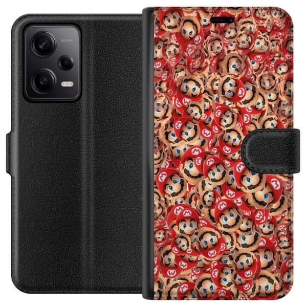 Kompatibel Tegnebogsetui til Xiaomi Redmi Note 12 Pro Farverig Super Mario-mønster