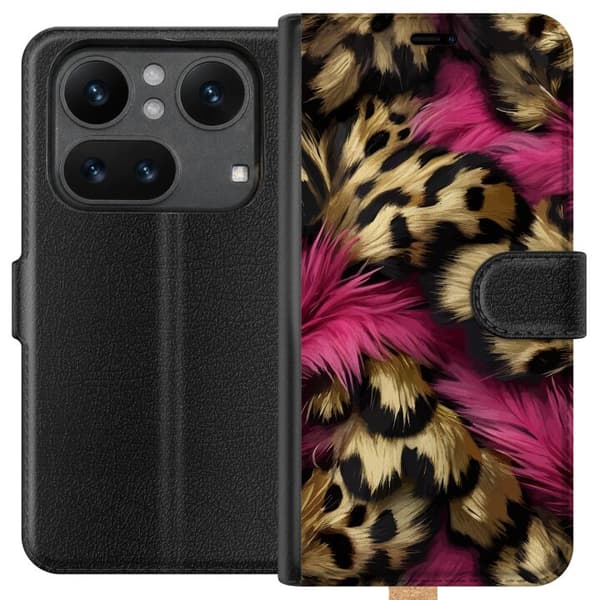 Kompatibel Tegnebogsetui til Nothing Phone (4a) Blødt leopardmønster med lyserøde detaljer