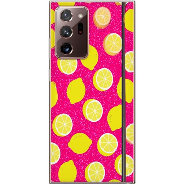 Kompatibelt Mobildeksel til Samsung Galaxy Note20 Ultra Citronmönster rosa