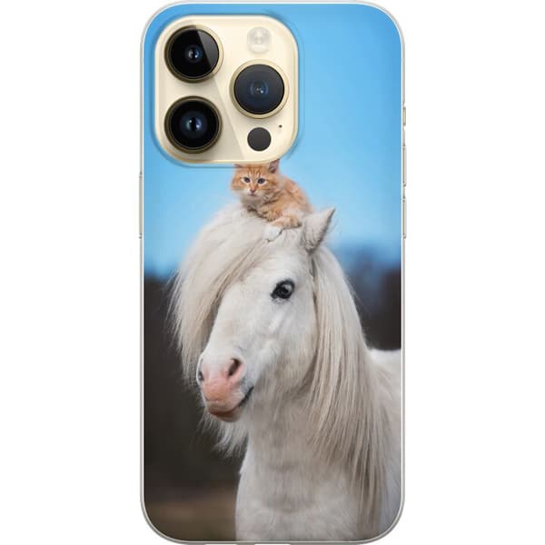 Kompatibelt Mobilskal till Apple iPhone 14 Pro Häst & Katt