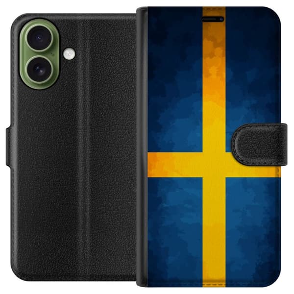 Kompatibelt Lommeboketui til Apple iPhone 17 Svenska flaggan