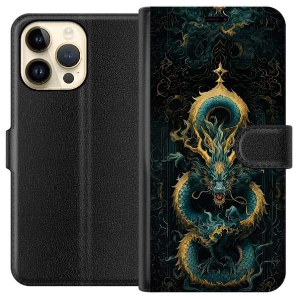 Kompatibelt Lommeboketui til Apple iPhone 14 Pro Max Asiatisk drake