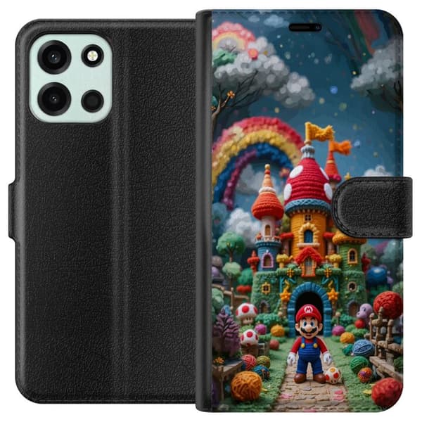Kompatibelt Lommeboketui til OnePlus Nord 6 Super Mario-inspirert eventyrtema