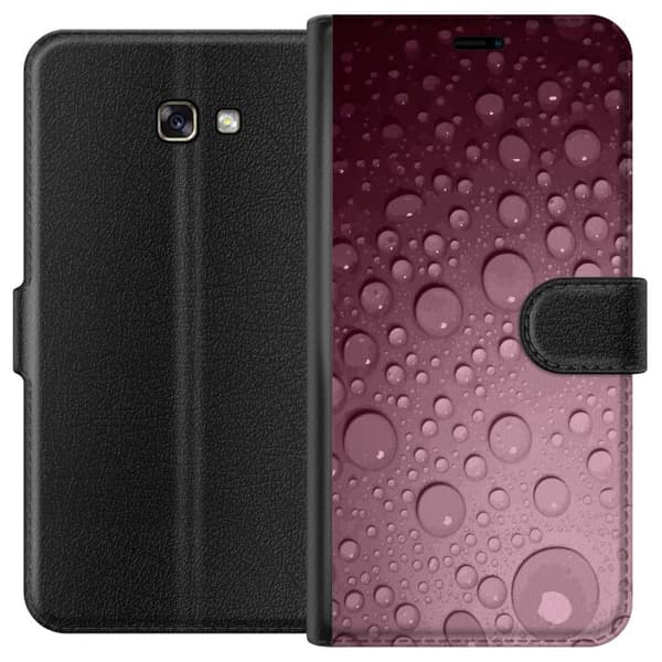 Kompatibelt Lommeboketui til Samsung Galaxy A3 (2017) Rosa vattendroppar