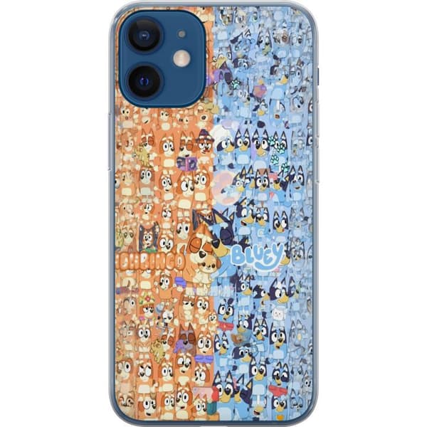 Kompatibelt Mobildeksel til Apple iPhone 12 mini Tecknat Bluey-kollasje for barn