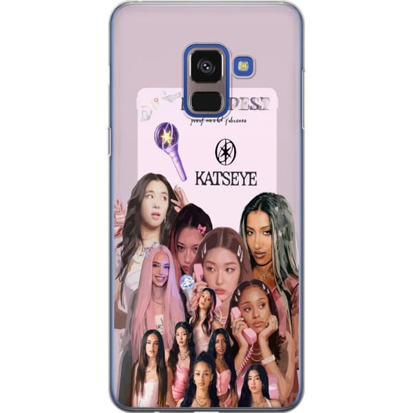 Kompatibelt Mobilskal till Samsung Galaxy A8 (2018) KATSEYE rosa collage