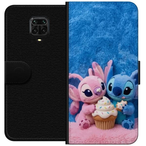 Kompatibel Tegnebogsetui til Xiaomi Redmi Note 9S Søde blå og lyserøde figurer med stor cupcake og krymmel