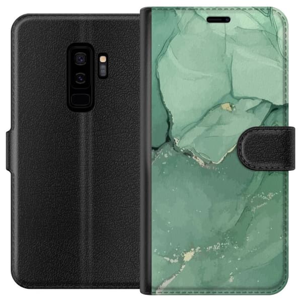 Kompatibelt Plånboksfodral till Samsung Galaxy S9+ Grön marmor