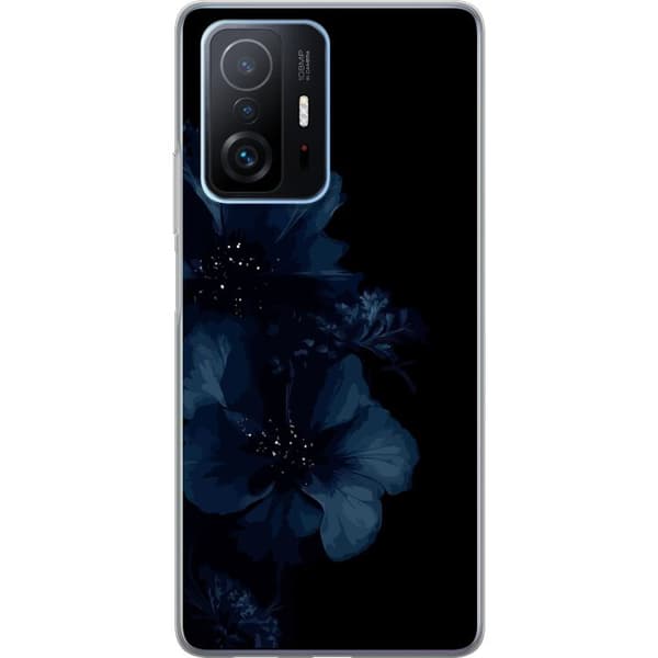 Kompatibelt Mobildeksel til Xiaomi 11T Mörkblå blommor