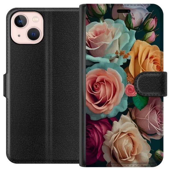 Kompatibelt Plånboksfodral till Apple iPhone 13 mini Färgglada rosor
