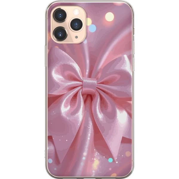 Kompatibelt Mobildeksel til Apple iPhone 11 Pro Rosa rosettdesign – Elegant silkebåndillustrasjon med glitrende effekt