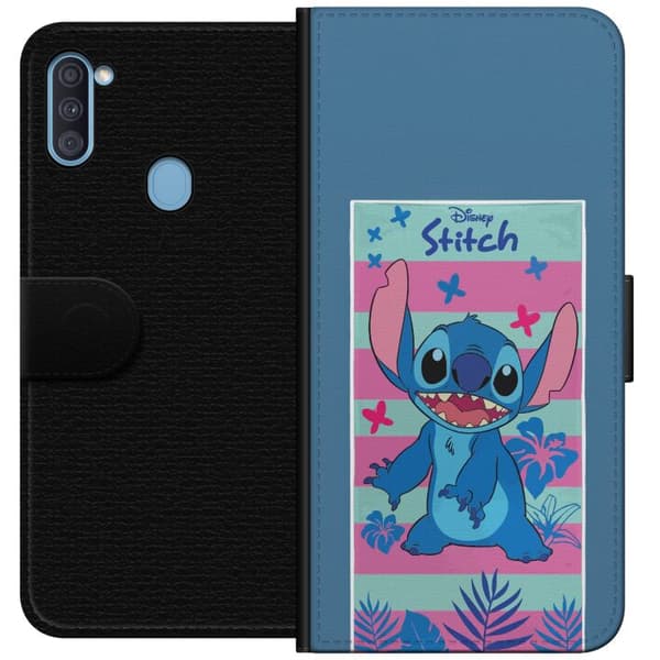 Kompatibel Tegnebogsetui til Samsung Galaxy A11 Disney Stitch