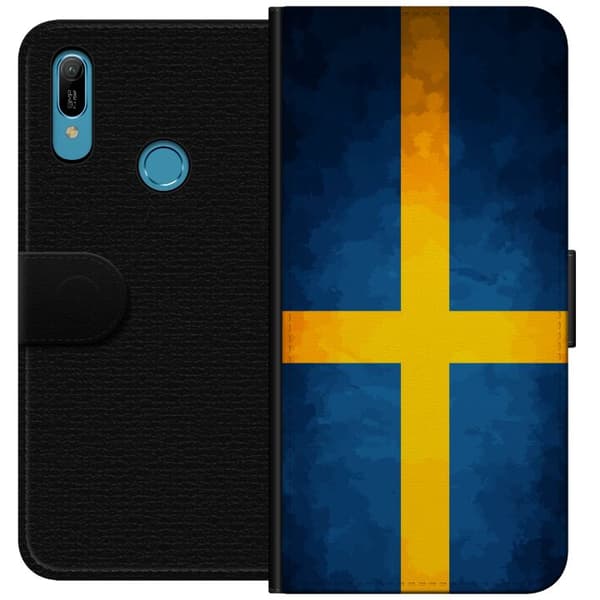 Kompatibel Tegnebogsetui til Huawei Y6 (2019) Svenska flaggan