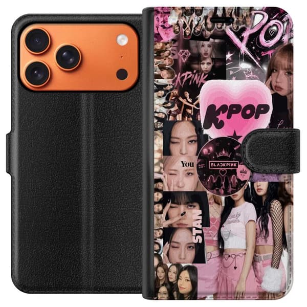 Kompatibelt Lommeboketui til Apple iPhone 17 Pro Max Rosa K-pop collage