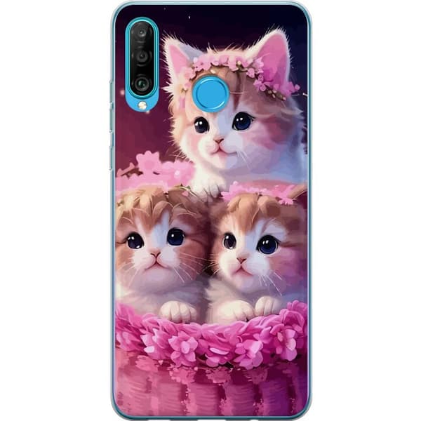 Kompatibelt Mobilskal till Huawei P30 lite Katter