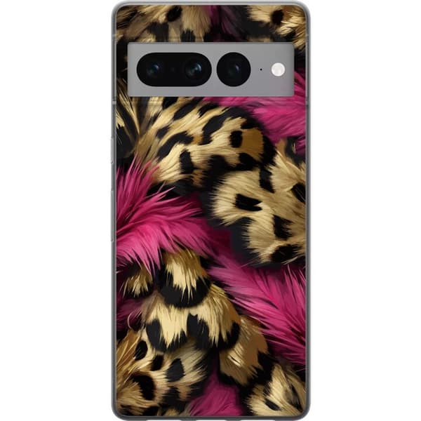 Kompatibel Mobilcover til Google Pixel 7 Pro Blødt leopardmønster med lyserøde detaljer
