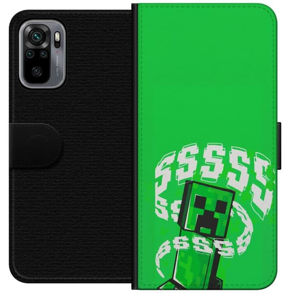 Kompatibel Tegnebogsetui til Xiaomi Redmi Note 10S Grön pixelfigur
