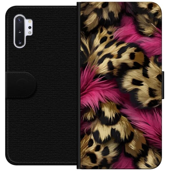 Kompatibel Tegnebogsetui til Samsung Galaxy Note10+ Blødt leopardmønster med lyserøde detaljer