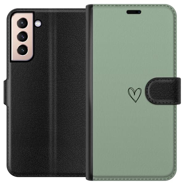 Kompatibelt Lommeboketui til Samsung Galaxy S21 Hjerte