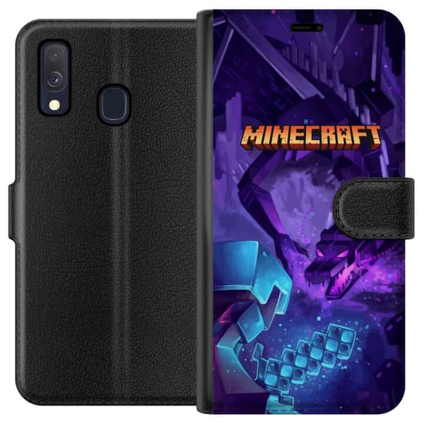 Kompatibelt Plånboksfodral till Samsung Galaxy A40 Minecraft