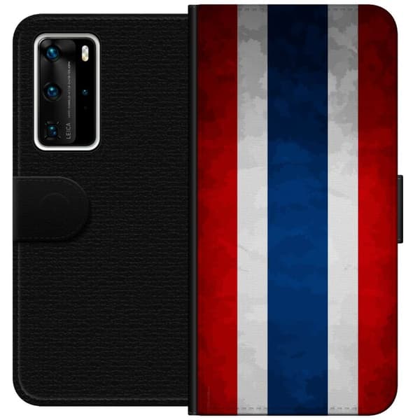 Kompatibel Tegnebogsetui til Huawei P40 Pro Thai flag i stilfuldt retrodesign