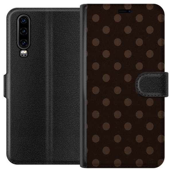 Kompatibel Tegnebogsetui til Huawei P30 Mokka Pop