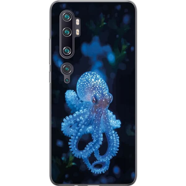 Kompatibelt Mobildeksel til Xiaomi Mi Note 10 Pro Nærbilde av blå blekksprut