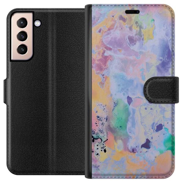 Kompatibelt Lommeboketui til Samsung Galaxy S21 Marmor