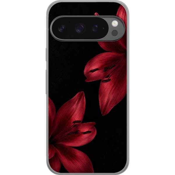 Kompatibelt Mobildeksel til Google Pixel 9 Pro XL Rød lilje noir