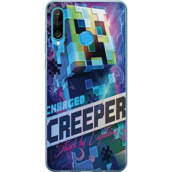 Kompatibelt Mobilskal till Huawei P30 lite Minecraft Creeper