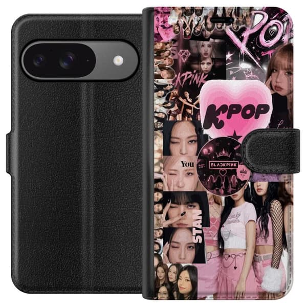 Yhteensopiva Lompakkokotelo Google Pixel 9 Pro Rosa K-pop collage