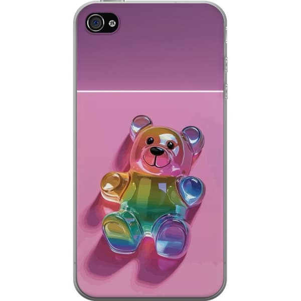 Kompatibelt Mobildeksel til Apple iPhone 4 Søt teddybjørn design med regnbue-tema