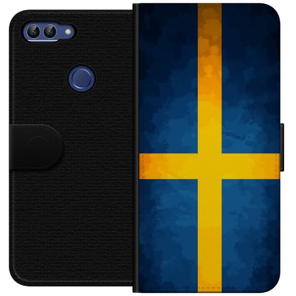 Kompatibel Tegnebogsetui til Huawei P smart Svenska flaggan
