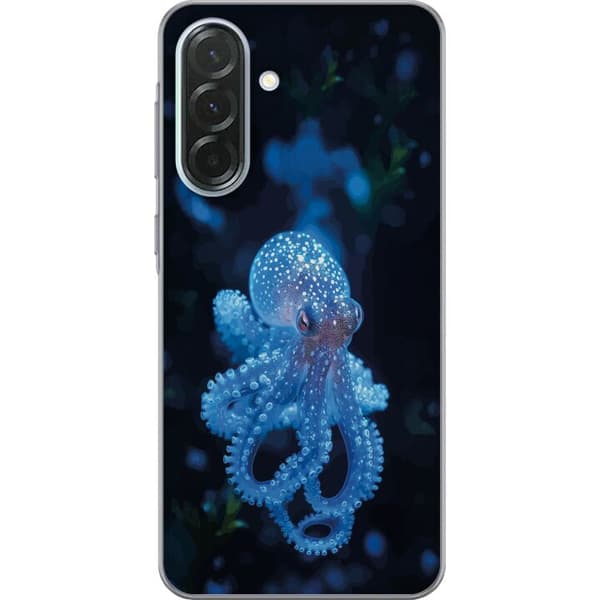 Kompatibelt Mobildeksel til Samsung Galaxy A36 Nærbilde av blå blekksprut