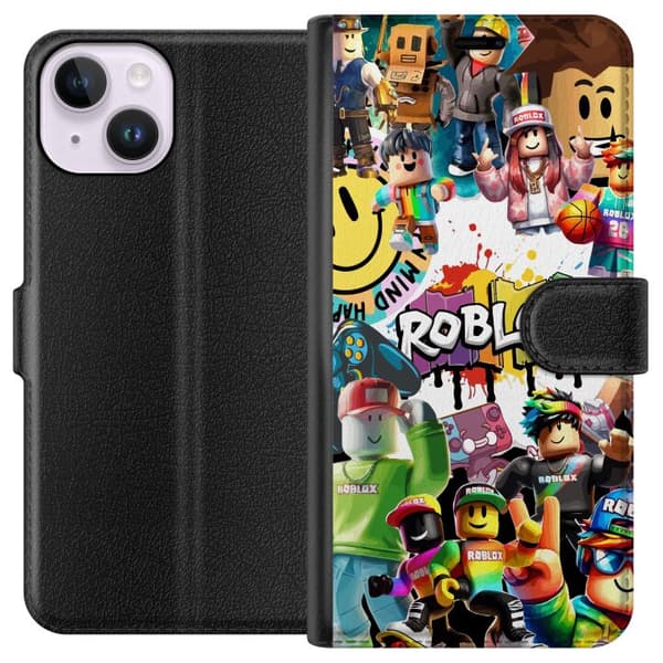 Kompatibel Tegnebogsetui til Apple iPhone 15 Roblox