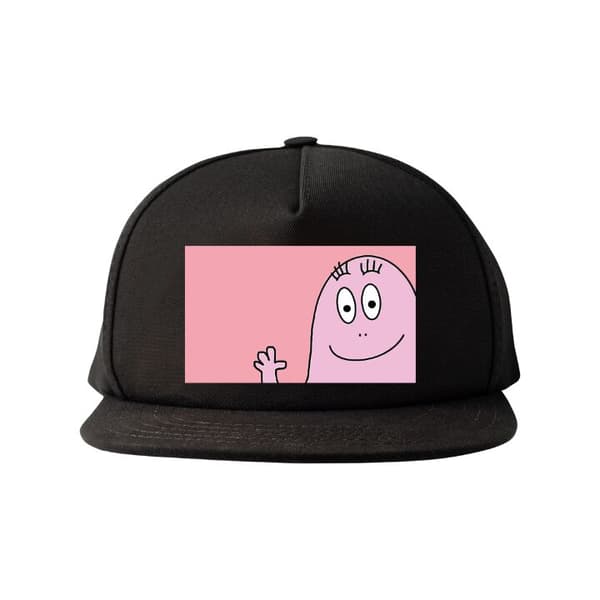 Snapback-cap Farverigt Barbapapa-design med bløde former og lyserøde nuancer Sort Voksen