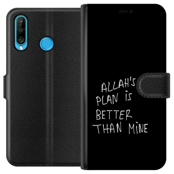 Kompatibelt Plånboksfodral till Huawei P30 lite Allahs plan är bättre än min